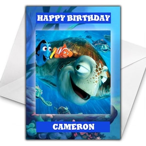 Gepersonaliseerde verjaardagskaart FINDING NEMO - Finding Dory gepersonaliseerde verjaardagskaart verjaardag - Disney Verjaardagskaart - Finding Nemo Card - D2