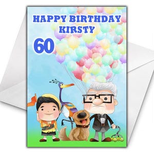 Gepersonaliseerde DISNEY UP-verjaardagskaart - Gepersonaliseerde verjaardagskaart Disney-verjaardag - Verjaardagskaart Disney Up - Verjaardagskaart Disney's Up - D2