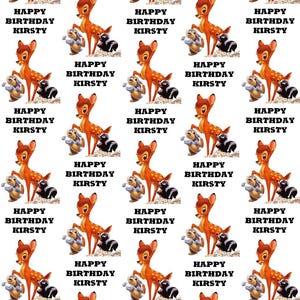Carta da regalo personalizzata per compleanno BAMBI - Carta da regalo personalizzata Disney Bambi - Carta da regalo Disney - Carta da regalo Disney Bambi - Thumper