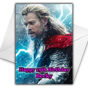 THOR Personalisierte Geburtstagskarte - Thor Personalisierte Geburtstagskarte - Thor Geburtstagskarte - Batman - Hulk - Iron Man - Captain America - Groot