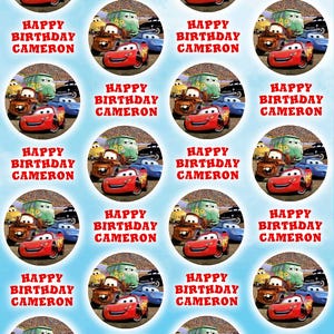 Carta da regalo personalizzata per compleanno DISNEY CARS - Carta da regalo personalizzata Disney Cars - Carta da regalo Lightning McQueen - Disney Wrap