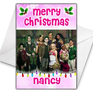 ZOMBIES personalisierte Weihnachtskarte - Disney Weihnachtskarte - Disney Zombies personalisierte Grußkarte - Zombies Weihnachtskarte - Addison - Zed
