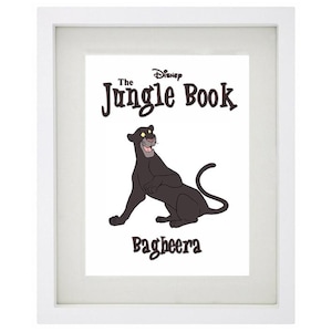 BAGHEERA JUNGLE BOOK Print - Disney Jungle Book Framed Artwork - Disney Print - Bagheera Jungle Book Fan Art Print - Mowgli Akela Baloo Kaa