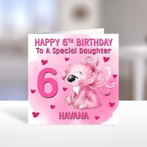 DISNEY ANGEL personalisierte Geburtstagskarte - Disney personalisierte Geburtstagskarte - Lilo und Stitch Geburtstagskarte - Stitch Geburtstagskarte