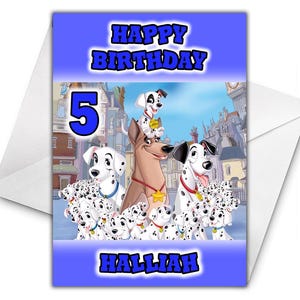 Gepersonaliseerde verjaardagskaart 101 DALMATiërs - Disney 101 Dalmatiërs verjaardag gepersonaliseerde verjaardagskaart - Disney verjaardagskaart - Dalmatiërs D2
