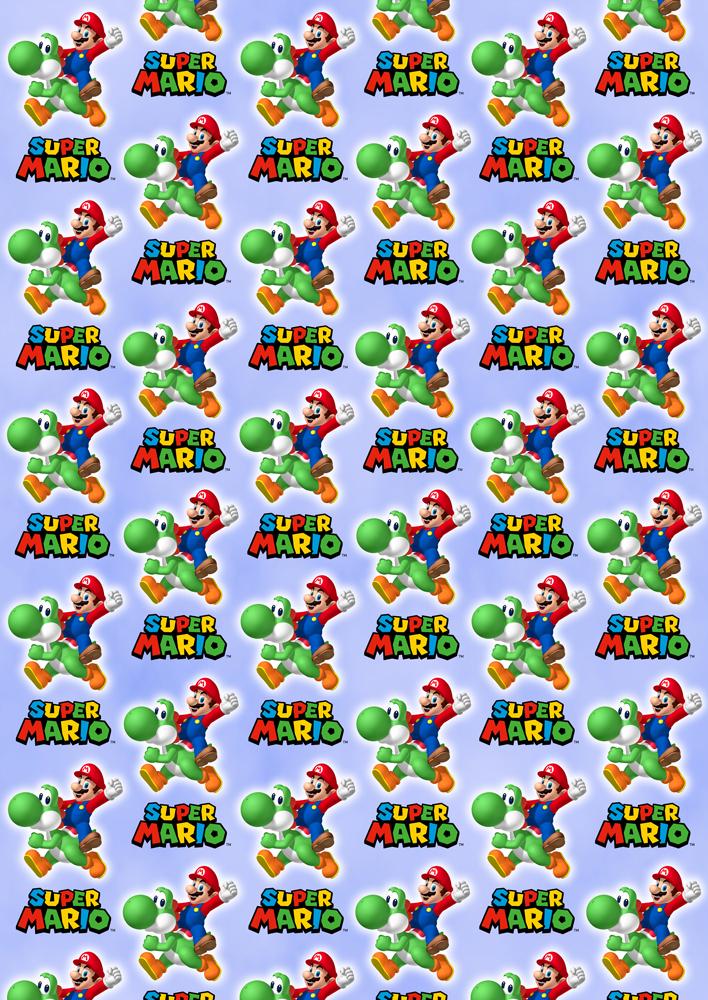 SUPER MARIO Birthday Wrapping Paper - Super Mario Personalised Gift Wrap - Luigi Wrapping Paper - Slimmer - Princess Peach - Yoshi - Toad D7