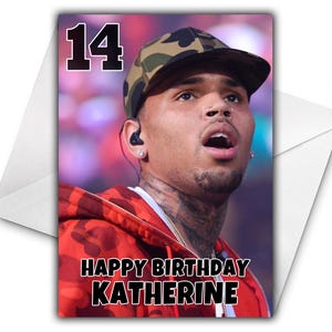 Biglietto di auguri di compleanno personalizzato CHRIS BROWN - Biglietto di auguri di compleanno personalizzato Chris Brown - Biglietto di auguri di compleanno Chris Brown - Biglietto di auguri di Chris Brown