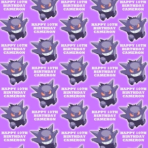 Carta da regalo personalizzata per compleanno GENGAR - Carta da regalo personalizzata Pokemon - Carta da regalo Gengar - Carta da regalo di compleanno Pokemon