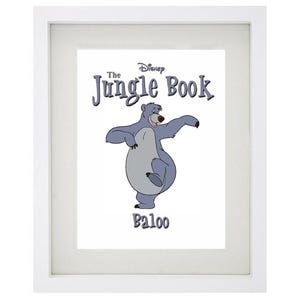 BALOO JUNGLE BOOK Print - Disney Jungle Book Framed Artwork - Disney Print - Baloo Jungle Book Fan Art Print - Mowgli Akela Bagheera Kaa
