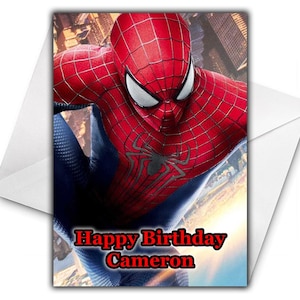 SPIDERMAN Personalisierte Geburtstagskarte - Spiderman Personalisierte Geburtstagskarte - Miles Morales Geburtstagskarte - Hulk - Batman - Thor - Iron man