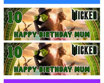 WICKED Personalised Birthday Banners - Wicked Movie Birthday Banners - Wicked Birthday Banners - Wizard of Oz Birthday Banners - Witches