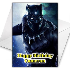 BLACK PANTHER Personalisierte Geburtstagskarte - Schwarzer Panther Personalisierte Geburtstagskarte - Schwarzer Panther Geburtstagskarte - Hulk - Thor - Spiderman