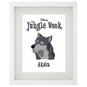 AKELA JUNGLE BOOK Print - Disney Jungle Book Framed Artwork - Disney Print - Akela Jungle Book Fan Art Print - Mowgli Bagheera Baloo Kaa