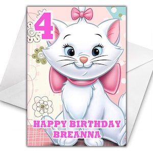 Cartão de aniversário personalizado MARIE ARISTOCATS - Disney Cartão de aniversário personalizado Aristocats - Disney Personalizado - Cartão de aniversário Marie