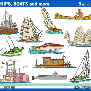 Clipart digitale Navi e barche (22) PNG