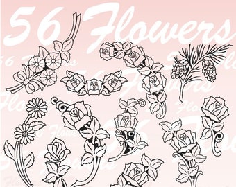 56 Flowers Vector Clipart