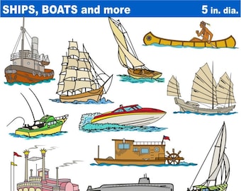 Digital Clipart Ships and Boats (22) PNG