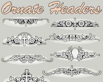 30 Ornate Headers Vector Clipart