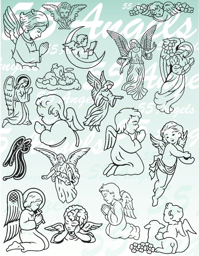 55 Angels Vector Clipart - Etsy