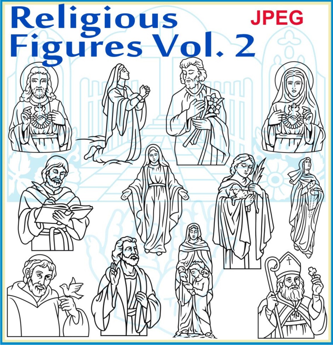 Religious Figures Vol. 2 JPEG Clipart - Etsy