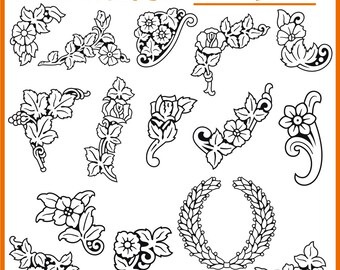 Flowers 181-240 Vector Clipart 60 Assorted Varieties