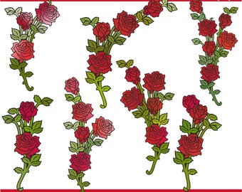 Digital Clipart Roses Red (7) PNG