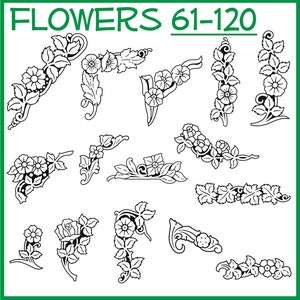 Flowers 61-120 Vector Clipart 60 Assorted Varieties