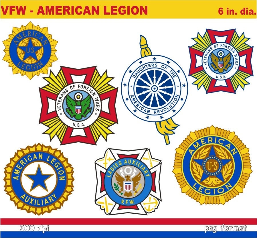 Digital Clipart VFW American Legion 7 PNG Etsy