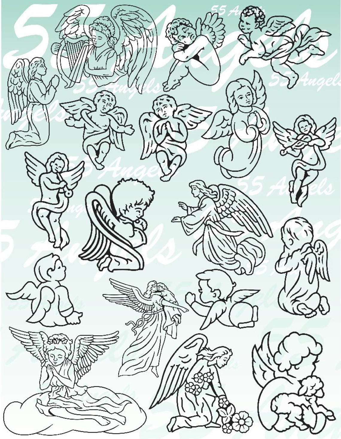 55 Angels Vector Clipart - Etsy Canada
