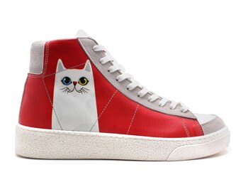 Bunte Converse, Handgemachte converse Sneakers mit Katzenmuster