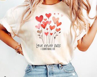 Comfort Colors® Liebe wie Jesus Sweatshirt, christlicher Rundhalsausschnitt für Frauen, Bibel-Vers-Glaube, religiöses Geschenk, christliches Valentinstag-T-Shirt