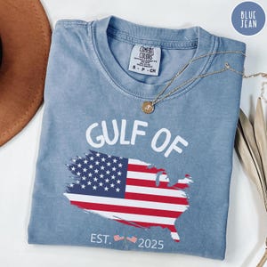 Chemise carte personnalisée Comfort Colors® du golfe d'Amérique, t-shirt drapeau des États-Unis, chemise 4 juillet, chemise de l'indépendance, chemise USA rétro, joyeux 4 juillet