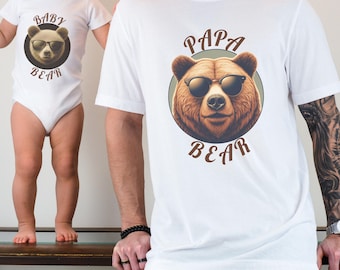 Benutzerdefinierte Papa Bär Baby Bär passendes Shirt, personalisierte Papa Shirt, neues Papa Shirt, Vatertag Shirt, benutzerdefiniertes Shirt für Papa, Geschenk für Papa