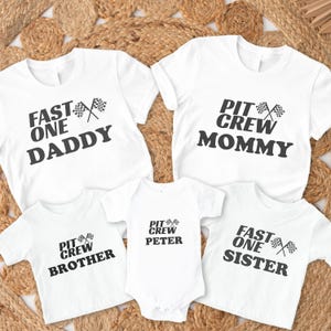 Fast One Pit Crew Birthday Shirt, Car Race Birthday Tee, Birthday Boy Shirt, Family First Birthday Party Shirts, Fast One 2nd Birthday Shirt
