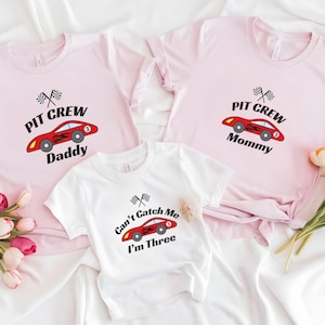 Custom Pit Crew Birthday Shirt, Car Race Birthday Tee, Birthday Boy Shirt, Family First Birthday Party Shirts, Fast One 2nd Birthday Shirt