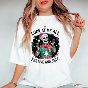Funny Skeleton Christmas Shirt: Sarcastic Gothic Holiday Tee