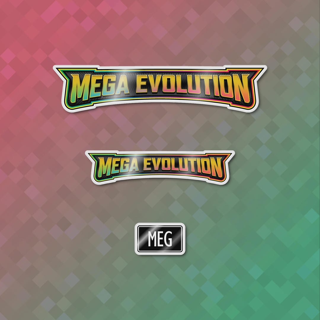 Pokémon Mega Evolution Binder Sticker/label - Etsy UK
