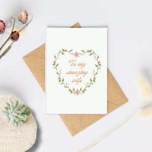 Carte d'anniversaire générique pour femme avec enveloppe blanche, kraft ou colorée