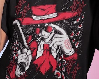 Anime Hellsing Alucard T-Shirt, Vampire Graphic Tee