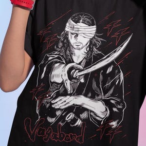 Vagabond T-Shirt Musashi Miyamoto Matahachi Honiden Retro Anime Manga gift Shirt