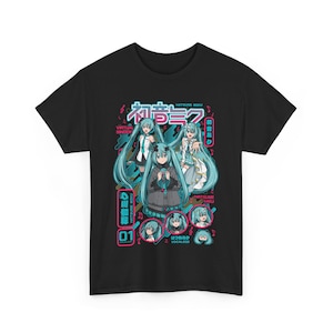 Camiseta de Hatsune Miku, camiseta de Anime Girl Kawaii Project Diva Vocaloid, camiseta unisex de algodón grueso, regalo de cosplay para todas las tallas imagen 5