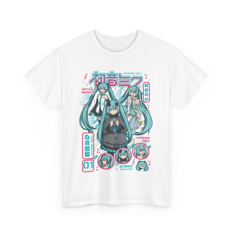 Camiseta de Hatsune Miku, camiseta de Anime Girl Kawaii Project Diva Vocaloid, camiseta unisex de algodón grueso, regalo de cosplay para todas las tallas imagen 6