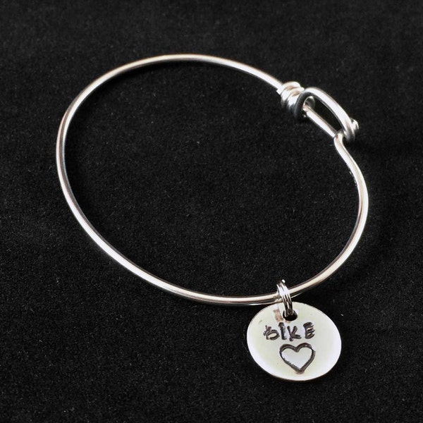 Bike Heart Charm Bicycle Spoke Bracelet