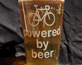 Bike powered by beer pint glass