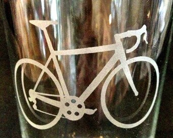 Road Bicycle Pint Glass