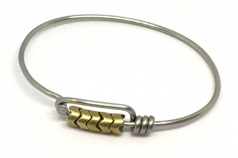 Bicycle Spoke Bracelet With Brass Accent Etsy