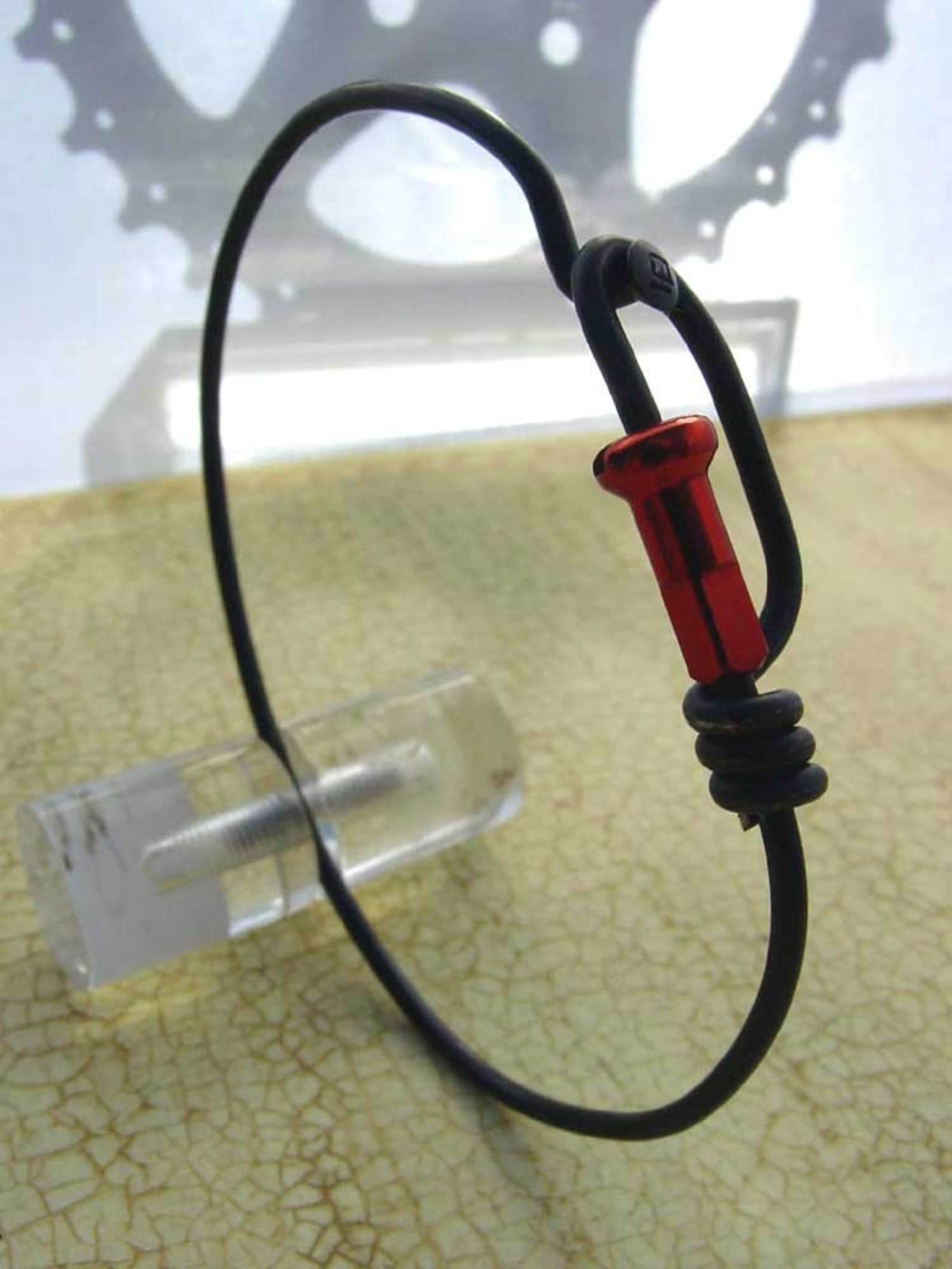 Bike Spoke Jewelry Spoke Bracelet With Red Spoke Nipple Etsy