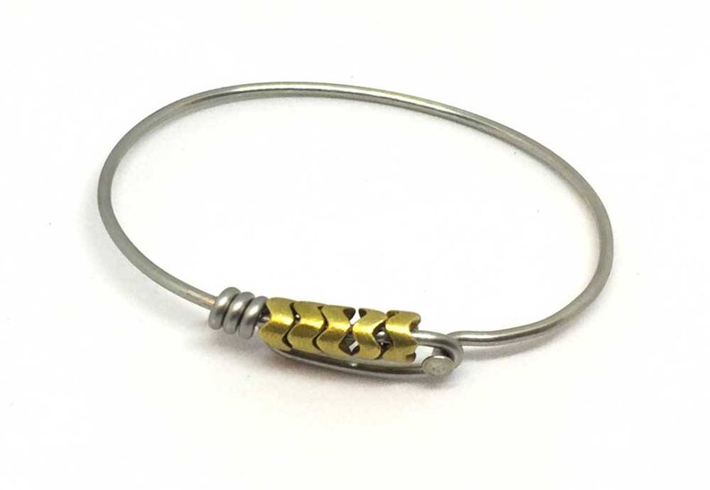 Bicycle Spoke Bracelet With Brass Accent Etsy