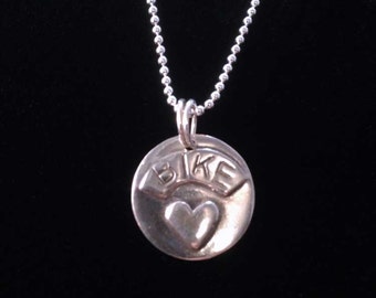 Bicycle Jewelry - BIKE "Heart" Bike love pendant necklace