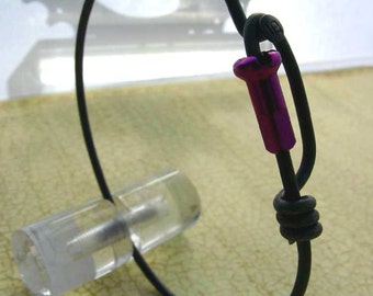 Bike Jewelry - Bike spoke jewelry- Spoke bracelet with purple spoke nipple